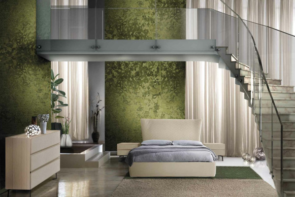 Set da camera da letto di lusso 4 pezzi. Letto + 2 comodini + Comò Letti dal design moderno