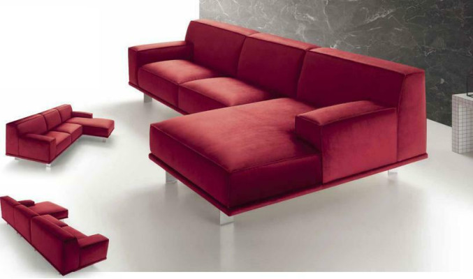 Sofà angolare design in tessuto per divani da soggiorno.