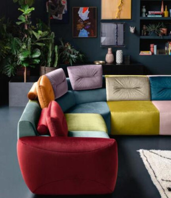 Divano angolare in tessuto angolare Design zona giorno Divano divano Italia Alfitalia