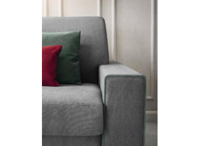 Divano in tessuto grigio per soggiorno, due posti, divano di design, divani imbottiti, due posti, nuovo.