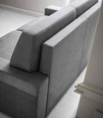 Divano in tessuto grigio per soggiorno, due posti, divano di design, divani imbottiti, due posti, nuovo.