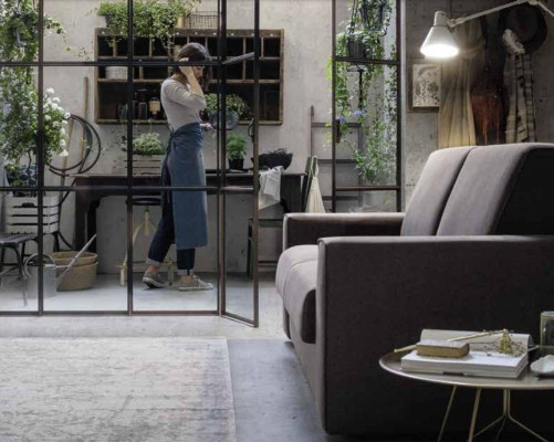 Divano a due posti in tessuto per il soggiorno, divano imbottito a 2 posti, divano in tessuto, divano design.