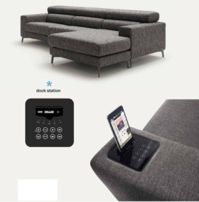 Disegno imbottito soggiorno Moderno angolo di lusso Tessuto in legno Divano a forma di L alfitalia