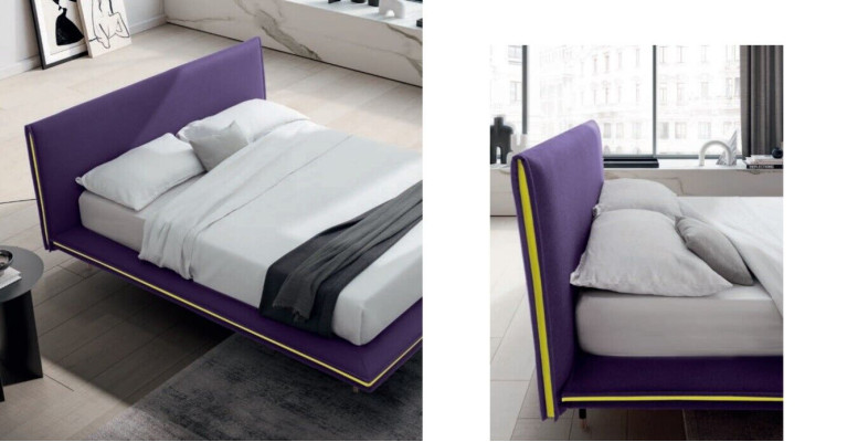 Design Letto 140x200cm Imbottito Letti di lusso Camera matrimoniale Hotel in legno Nuovo