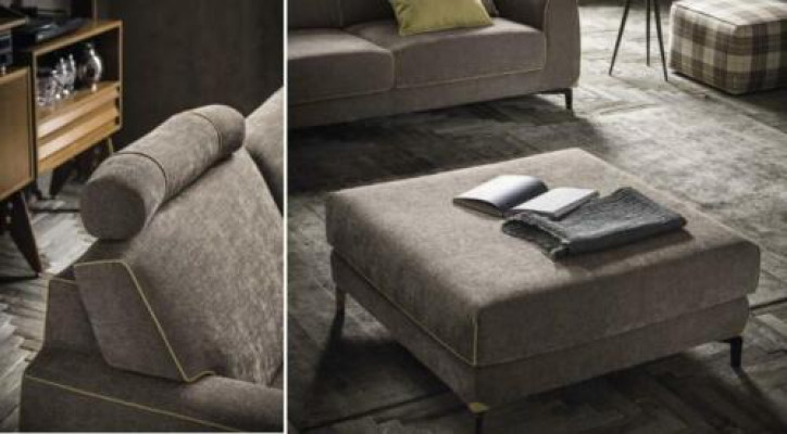 Design Divano Grigio 3 Posti Moderno in Tessuto Divano Salotto Divani imbottiti di lusso alfitalia