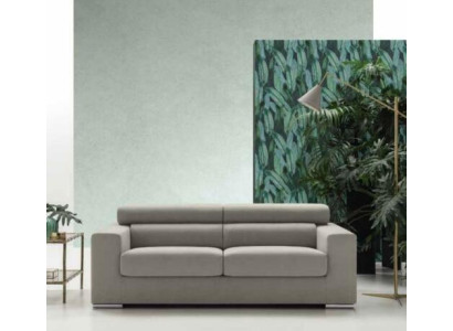 Divano 3 posti moderno di lusso con rivestimento in tessuto grigio alfitalia.