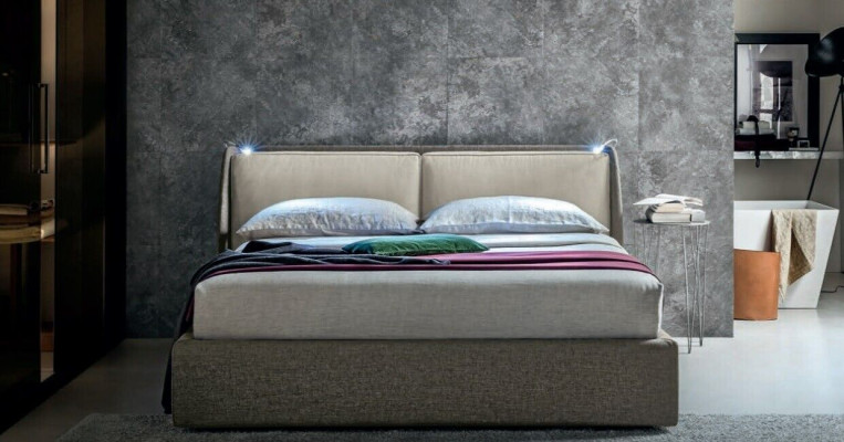 Letto Tessile Imbottito Camera da Letto 180x200 Design Letto Matrimoniale Letto in Pelle Letti Nuovi