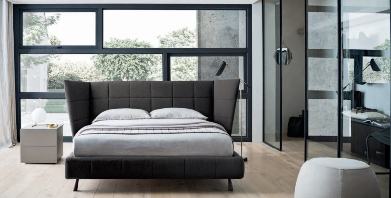 Lettino di design di lusso Letti 160 x 200 cm Dubai Doppio Letto Hotel in legno Letto da camera da letto.