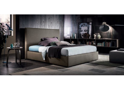 Letto matrimoniale di lusso marrone 200x200 in pelle per camera da letto design imbottito dell'hotel.