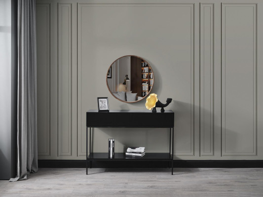 Specchio classico in legno Specchio da parete Design Marrone Nuovo per soggiorno