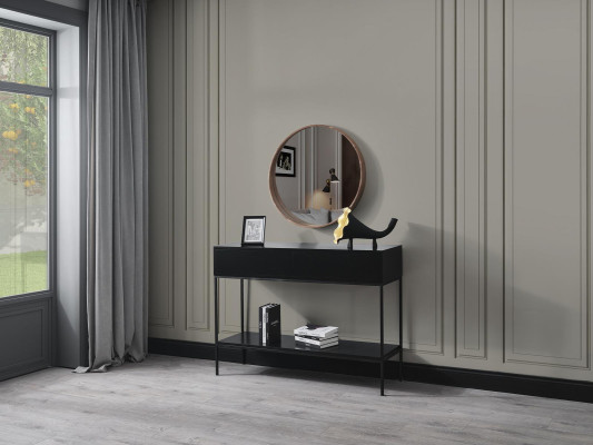 Specchio classico in legno Specchio da parete Design Marrone Nuovo per soggiorno