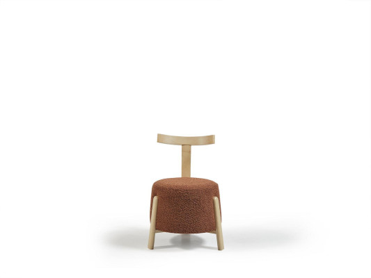 Sedia da sala da pranzo di lusso imbottita rotonda poltrona lounge con schienale 1x nuovo