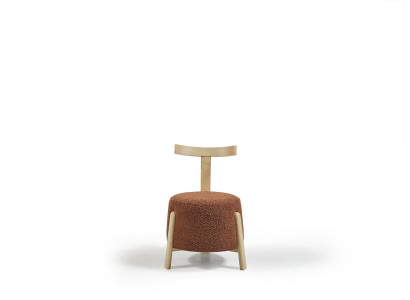 Sedia da sala da pranzo di lusso imbottita rotonda poltrona lounge con schienale 1x nuovo