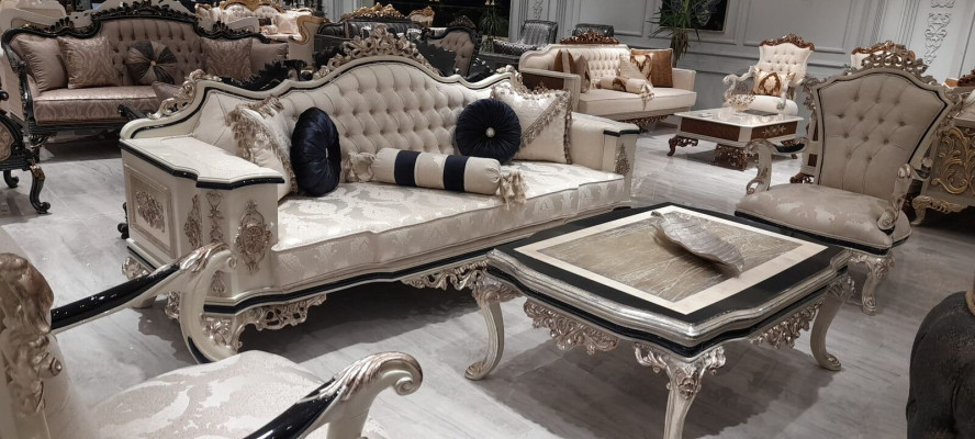Set da salotto di lusso con divano 3+1 completa di tavolino - divano, divano letto