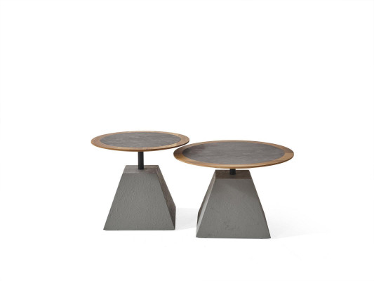 Tavolino in legno rotondo design argento tavolo mobili soggiorno