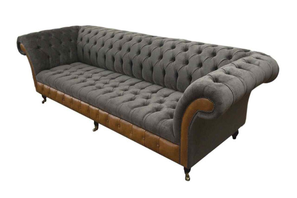 Divano 4 posti Chesterfield, divano di lusso, grande divano imbottito 300 cm design.