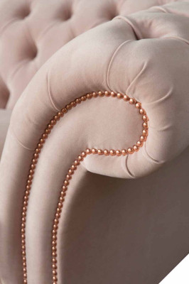 Rosa divano Viersitzer 4 posti imbottito mobili grandi divani 245 cm nuovo