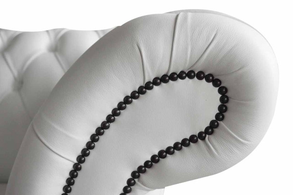 Chesterfield Sofas Design di lusso Bianco Tessuto Divano a 4 posti in tessuto quattro posti.