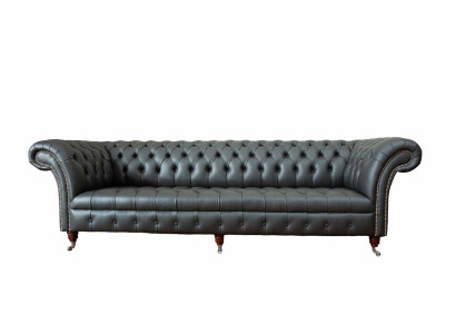 Divano di lusso a quattro posti Chesterfield stile inglese in tessuto design soggiorno.