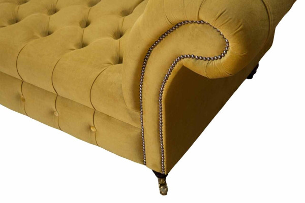 Chesterfield Tessuto Imbottito Divano di Design Divano 4 Posti Nuovo