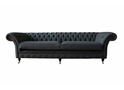 Divano design 4 posti in tessuto imbottito divano classico Chesterfield.