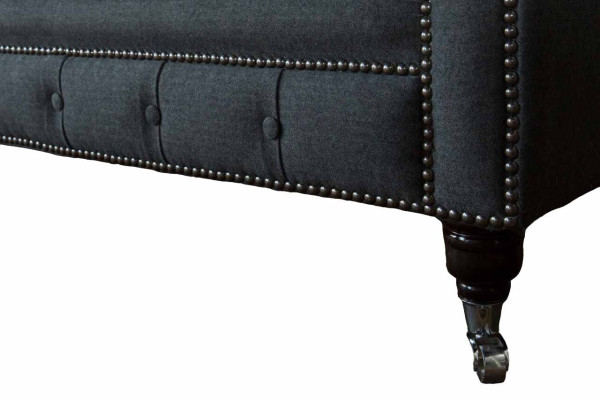 Divano design 4 posti in tessuto imbottito divano classico Chesterfield.