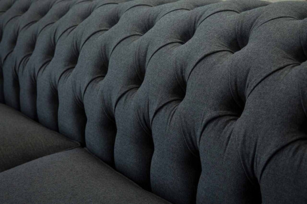 Divano design 4 posti in tessuto imbottito divano classico Chesterfield.