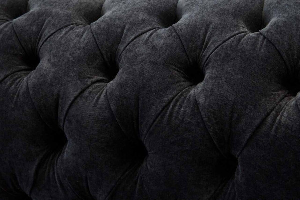 Divano design a 4 posti imbottito di lusso, classico tessile Chesterfield.