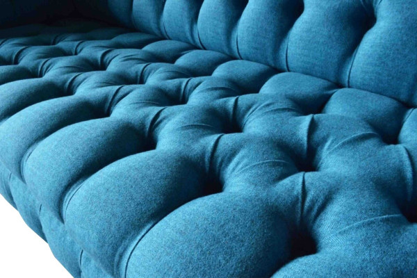 Chesterfield divani imbottiti design tessuto divano 4 posti divano design lusso blu