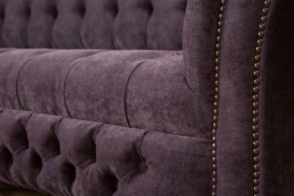 Divano design 4 posti divano imbottito in tessuto di lusso Chesterfield.