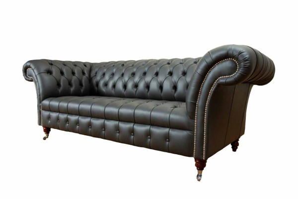 Chesterfield Design divano di lusso imbottito in pelle nuovo.