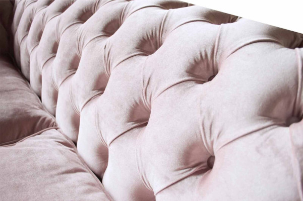 Divano a 3 posti, divano, design dei mobili Chesterfield, seduta in tessuto imbottito nuova.