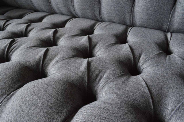 Chesterfield divano a 3 posti Imbottito in tessuto Divano in stoffa Nuovo