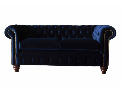 Chesterfield blu in stile classico inglese divano divano a tre posti con imbottitura 230cm