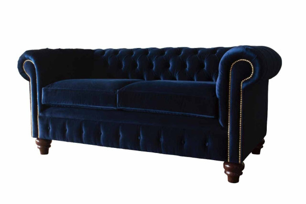 Chesterfield blu in stile classico inglese divano divano a tre posti con imbottitura 230cm
