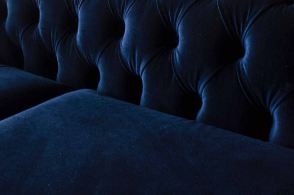 Chesterfield blu in stile classico inglese divano divano a tre posti con imbottitura 230cm