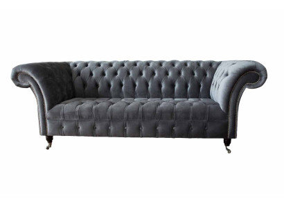 Chesterfield divano design a 3 posti, divani imbottiti in tessuto a tre posti.
