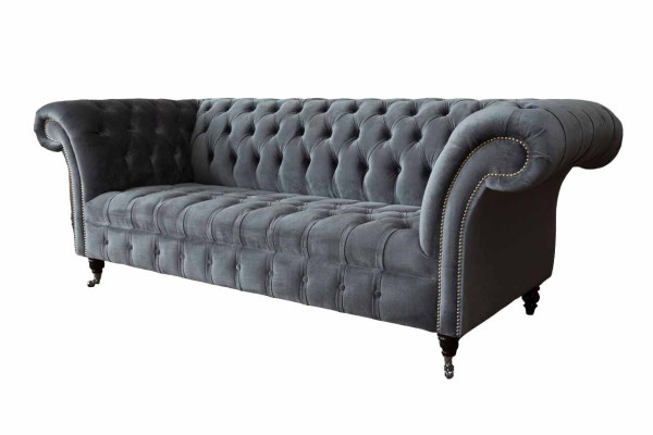 Chesterfield divano design a 3 posti, divani imbottiti in tessuto a tre posti.