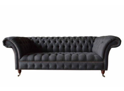 Chesterfield divano a tre posti 3 posti divano imbottito design tessile.
