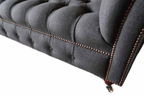 Chesterfield divano a tre posti 3 posti divano imbottito design tessile.