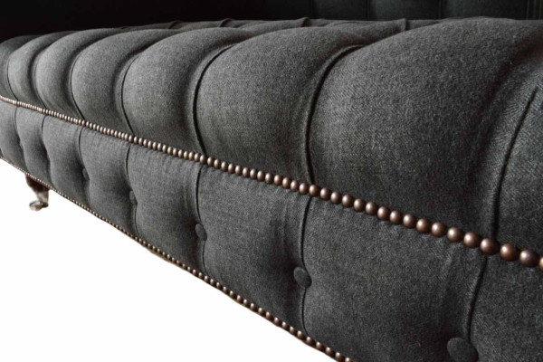 Chesterfield divano a tre posti 3 posti divano imbottito design tessile.