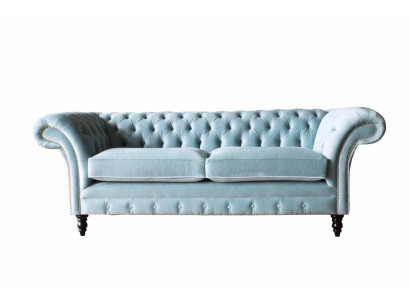 Chesterfield divano a 3 posti in tessuto stile moderno nuovo