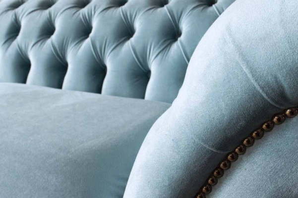 Chesterfield divano a 3 posti in tessuto stile moderno nuovo