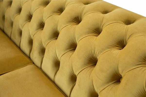 Divano Chesterfield 3 posti design Divano a tre posti in tessuto di lusso.