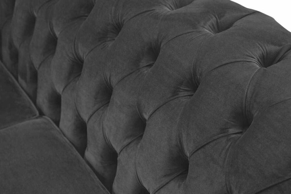 Design Divano Chesterfield 3 posti Grigio Divano Imbottito per Soggiorno