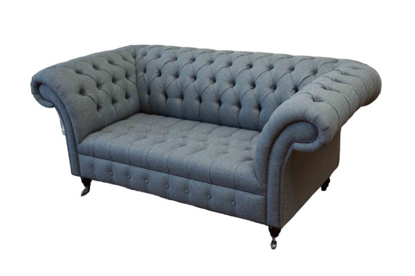 Chesterfield arredamento per ufficio Divano Divano 2 posti Tessuto Grigio