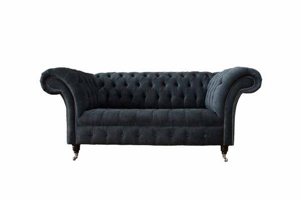 Divano a 2 posti design Chesterfield in tessuto di lusso nuovo.