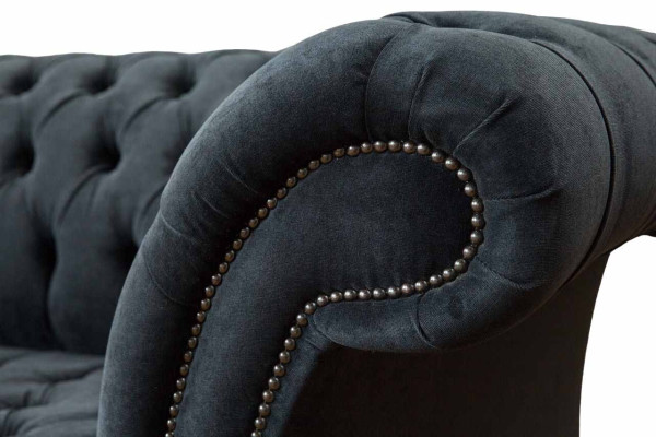 Divano a 2 posti design Chesterfield in tessuto di lusso nuovo.