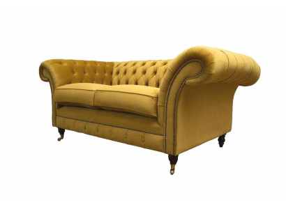 Divano a 2 posti in stoffa Chesterfield nuovo.