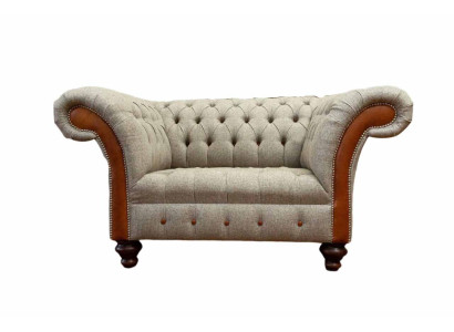 Chesterfield Divano Imbottito 1,5 Posti Divani Classici Singoli Grigio Nuovo